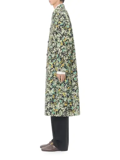 Valentino Garavani Men's Single-Breasted Coat in Cotton Drill with Papier Floral Print - Size 38 | Thumbnail 3 Valentino Garavani Men's Single-Breasted Coat in Cotton Drill with Papier Floral Print - Size 38 | Thumbnail 3