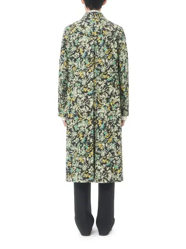 Valentino Garavani Men's Single-Breasted Coat in Cotton Drill with Papier Floral Print - Size 38 | Thumbnail 4 Valentino Garavani Men's Single-Breasted Coat in Cotton Drill with Papier Floral Print - Size 38 | Thumbnail 4