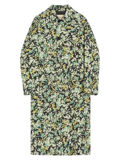 Valentino Garavani Men's Single-Breasted Coat in Cotton Drill with Papier Floral Print - Size 38 | Thumbnail 1 Valentino Garavani Men's Single-Breasted Coat in Cotton Drill with Papier Floral Print - Size 38 | Thumbnail 1