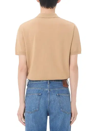 Valentino Garavani Men's Wool Polo Shirt with VLogo Embroidery - Beige | Thumbnail 4 Valentino Garavani Men's Wool Polo Shirt with VLogo Embroidery - Beige | Thumbnail 4