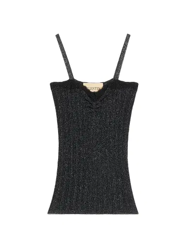 Valentino Garavani Women's Lurex Knit Top - Black - Size XS | Thumbnail 1 Valentino Garavani Women's Lurex Knit Top - Black - Size XS | Thumbnail 1
