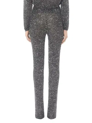 Valentino Garavani Women's Sequin Thread Knit Pants - Black Silver - Size XS | Thumbnail 4 Valentino Garavani Women's Sequin Thread Knit Pants - Black Silver - Size XS | Thumbnail 4