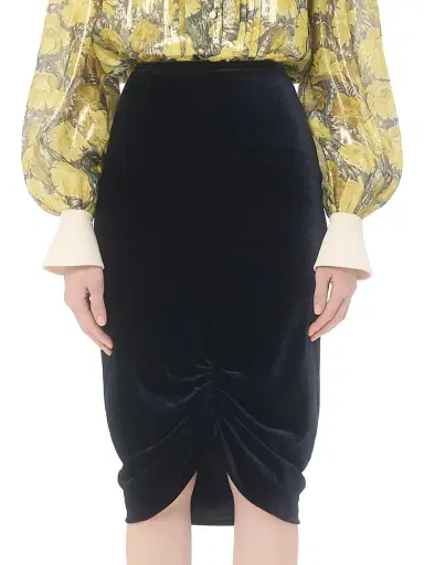 Valentino Garavani Women's Velvet Skirt - Navy - Size 2 | Thumbnail 2 Valentino Garavani Women's Velvet Skirt - Navy - Size 2 | Thumbnail 2