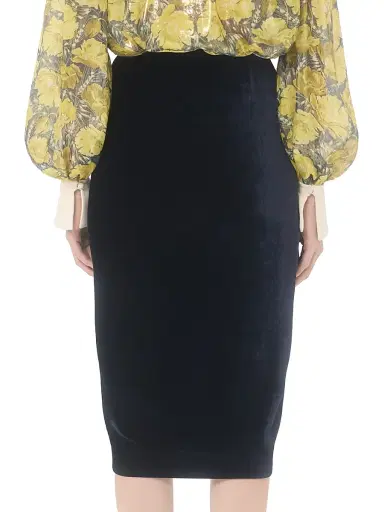 Valentino Garavani Women's Velvet Skirt - Navy - Size 2 | Thumbnail 4 Valentino Garavani Women's Velvet Skirt - Navy - Size 2 | Thumbnail 4