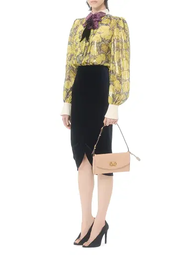 Valentino Garavani Women's Velvet Skirt - Navy - Size 2 | Thumbnail 6 Valentino Garavani Women's Velvet Skirt - Navy - Size 2 | Thumbnail 6