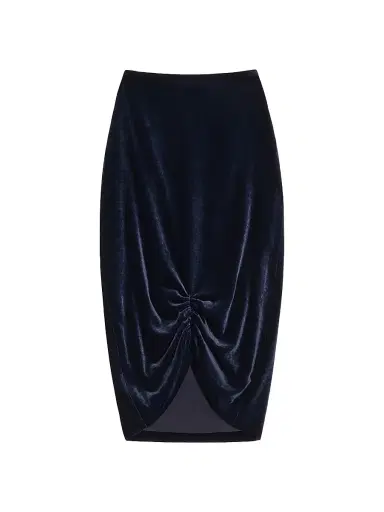 Valentino Garavani Women's Velvet Skirt - Navy - Size 2 | Thumbnail 1 Valentino Garavani Women's Velvet Skirt - Navy - Size 2 | Thumbnail 1