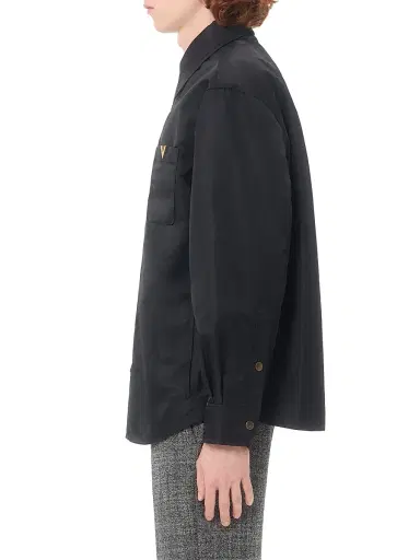 Valentino Garavani Men's Nylon Shirt Jacket with VGold - Black - Size 40 | Thumbnail 3 Valentino Garavani Men's Nylon Shirt Jacket with VGold - Black - Size 40 | Thumbnail 3