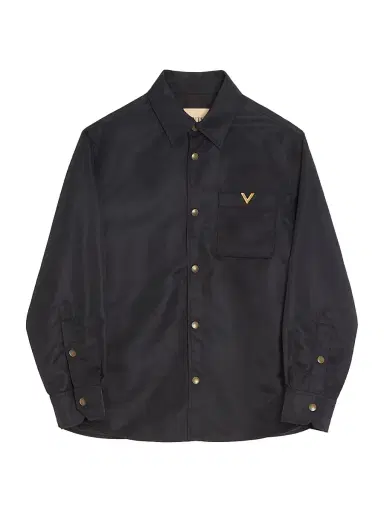 Valentino Garavani Men's Nylon Shirt Jacket with VGold - Black - Size 40 | Thumbnail 1 Valentino Garavani Men's Nylon Shirt Jacket with VGold - Black - Size 40 | Thumbnail 1