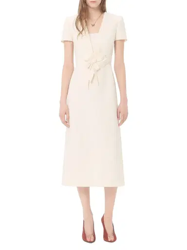 Valentino Garavani Women's Embroidered Crepe Couture Dress - | Thumbnail 7 Valentino Garavani Women's Embroidered Crepe Couture Dress - | Thumbnail 7