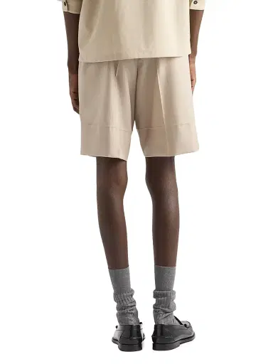 Prada Men's Cotton Bermuda Shorts - Beige Khaki | Thumbnail 4 Prada Men's Cotton Bermuda Shorts - Beige Khaki | Thumbnail 4