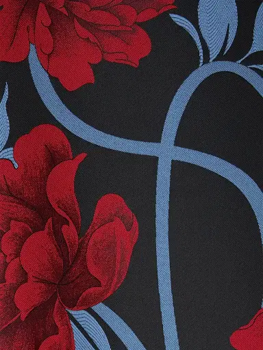 La DoubleJ Women's La Scala Top - Peonies Jacquard Blue | Thumbnail 3 La DoubleJ Women's La Scala Top - Peonies Jacquard Blue | Thumbnail 3