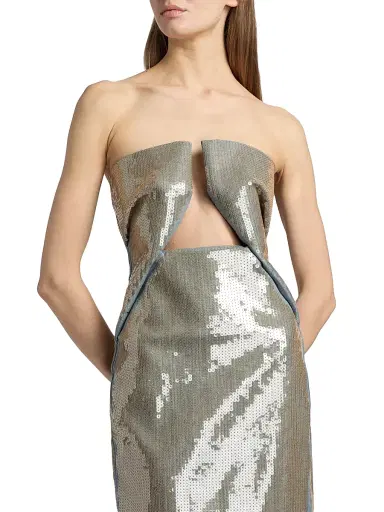 Rick Owens Women's Temple Prong Sequined Gown - Blue Sand - Size 6 | Thumbnail 6 Rick Owens Women's Temple Prong Sequined Gown - Blue Sand - Size 6 | Thumbnail 6