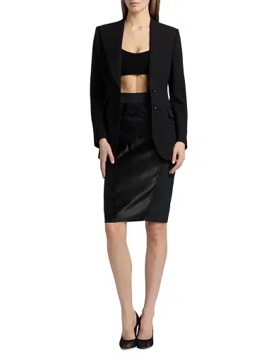 Dolce & Gabbana Women's Stretch-Wool Two-Button Blazer - Nero | Thumbnail 2 Dolce & Gabbana Women's Stretch-Wool Two-Button Blazer - Nero | Thumbnail 2