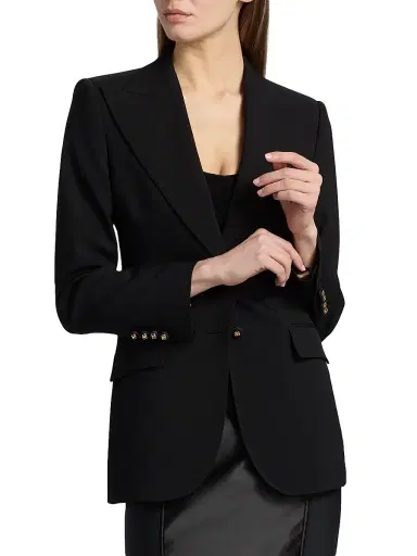 Dolce & Gabbana Women's Stretch-Wool Two-Button Blazer - Nero | Thumbnail 3 Dolce & Gabbana Women's Stretch-Wool Two-Button Blazer - Nero | Thumbnail 3