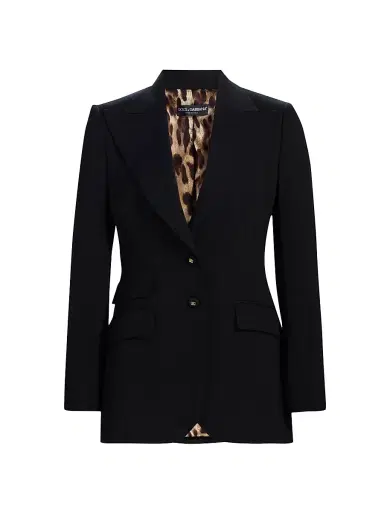 Dolce & Gabbana Women's Stretch-Wool Two-Button Blazer - Nero | Thumbnail 1 Dolce & Gabbana Women's Stretch-Wool Two-Button Blazer - Nero | Thumbnail 1