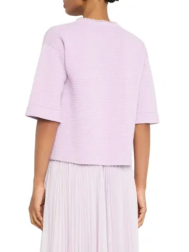 Fabiana Filippi Women's Basket Weave Short-Sleeve Sweater - Rosa Lilla | Thumbnail 4 Fabiana Filippi Women's Basket Weave Short-Sleeve Sweater - Rosa Lilla | Thumbnail 4