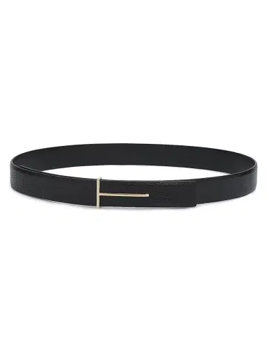 Tom Ford Women's Slim T Leather Belt - Black | Thumbnail 1 Tom Ford Women's Slim T Leather Belt - Black | Thumbnail 1