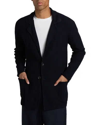 Giorgio Armani Men's Wool-Blend Knit Blazer - Solid Medieval | Thumbnail 3 Giorgio Armani Men's Wool-Blend Knit Blazer - Solid Medieval | Thumbnail 3