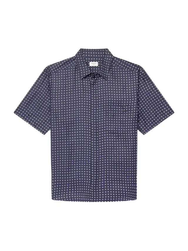Printed Silk-Voile Shirt - Men Printed Silk-Voile Shirt - Men