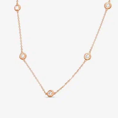 Ina Mar Ina Mar 14K Rose Gold 1.00 ctw Round Diamond Bezel Station Necklace by The Solist | Thumbnail 2 Ina Mar Ina Mar 14K Rose Gold 1.00 ctw Round Diamond Bezel Station Necklace by The Solist | Thumbnail 2