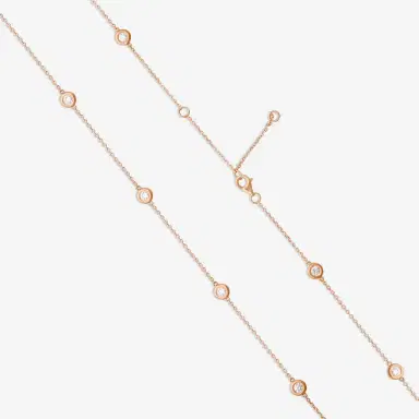 Ina Mar Ina Mar 14K Rose Gold 1.00 ctw Round Diamond Bezel Station Necklace by The Solist | Thumbnail 3 Ina Mar Ina Mar 14K Rose Gold 1.00 ctw Round Diamond Bezel Station Necklace by The Solist | Thumbnail 3