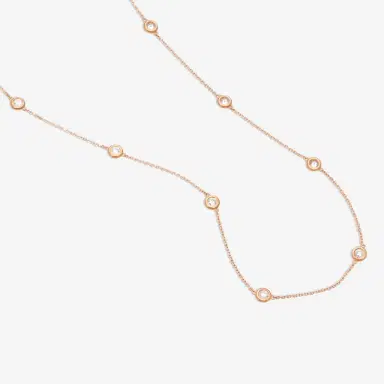Ina Mar Ina Mar 14K Rose Gold 1.00 ctw Round Diamond Bezel Station Necklace by The Solist | Thumbnail 4 Ina Mar Ina Mar 14K Rose Gold 1.00 ctw Round Diamond Bezel Station Necklace by The Solist | Thumbnail 4