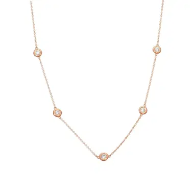 Ina Mar Ina Mar 14K Rose Gold 1.00 ctw Round Diamond Bezel Station Necklace by The Solist | Thumbnail 1 Ina Mar Ina Mar 14K Rose Gold 1.00 ctw Round Diamond Bezel Station Necklace by The Solist | Thumbnail 1