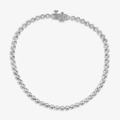Ina Mar Ina Mar 14K White Gold 1.00 ctw Round Diamond 4-Prong Tennis Bracelet by The Solist | Thumbnail 3 Ina Mar Ina Mar 14K White Gold 1.00 ctw Round Diamond 4-Prong Tennis Bracelet by The Solist | Thumbnail 3