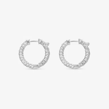 Ina Mar Ina Mar 14K White Gold 1.00 ctw Round Diamond Round Hoop Earrings by The Solist | Thumbnail 2 Ina Mar Ina Mar 14K White Gold 1.00 ctw Round Diamond Round Hoop Earrings by The Solist | Thumbnail 2