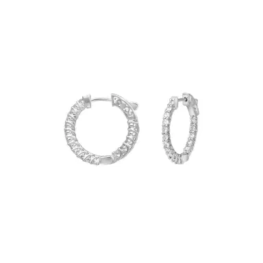 Ina Mar Ina Mar 14K White Gold 1.00 ctw Round Diamond Round Hoop Earrings by The Solist | Thumbnail 1 Ina Mar Ina Mar 14K White Gold 1.00 ctw Round Diamond Round Hoop Earrings by The Solist | Thumbnail 1
