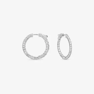 Ina Mar Ina Mar 14K White Gold 2.00 ctw Round Diamond Hoop Earrings by The Solist | Thumbnail 2 Ina Mar Ina Mar 14K White Gold 2.00 ctw Round Diamond Hoop Earrings by The Solist | Thumbnail 2