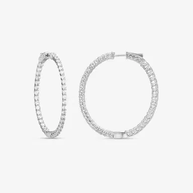 Ina Mar Ina Mar 14K White Gold 4.00 ctw Round Diamond Oval Hoop Earrings by The Solist | Thumbnail 3 Ina Mar Ina Mar 14K White Gold 4.00 ctw Round Diamond Oval Hoop Earrings by The Solist | Thumbnail 3