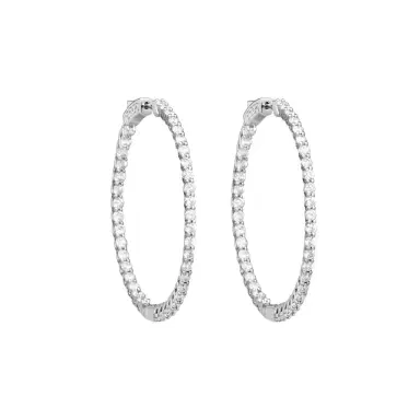 Ina Mar Ina Mar 14K White Gold 4.00 ctw Round Diamond Oval Hoop Earrings by The Solist | Thumbnail 1 Ina Mar Ina Mar 14K White Gold 4.00 ctw Round Diamond Oval Hoop Earrings by The Solist | Thumbnail 1