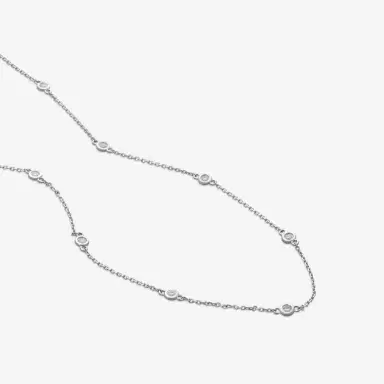 Ina Mar Ina Mar 14K White Gold Round Diamond Bezel Station Necklace by The Solist | Thumbnail 3 Ina Mar Ina Mar 14K White Gold Round Diamond Bezel Station Necklace by The Solist | Thumbnail 3