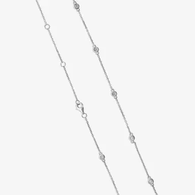 Ina Mar Ina Mar 14K White Gold Round Diamond Bezel Station Necklace by The Solist | Thumbnail 4 Ina Mar Ina Mar 14K White Gold Round Diamond Bezel Station Necklace by The Solist | Thumbnail 4