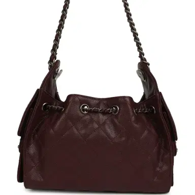 Chanel Chanel Mini 25 Hobo Bag Burgundy Caviar Aged Ruthenium Hardware | Thumbnail 4 Chanel Chanel Mini 25 Hobo Bag Burgundy Caviar Aged Ruthenium Hardware | Thumbnail 4