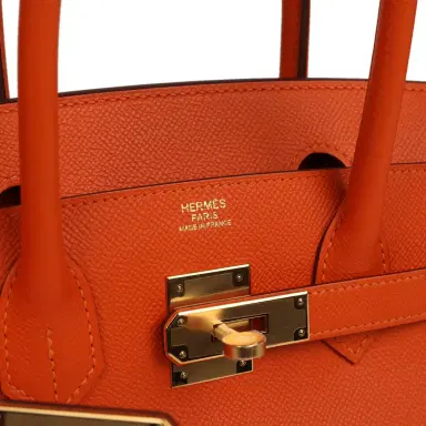 HERMÈS Hermes Birkin 30 Feu Epsom Gold Hardware | Thumbnail 7 HERMÈS Hermes Birkin 30 Feu Epsom Gold Hardware | Thumbnail 7
