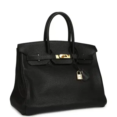 HERMÈS Vintage Hermes Birkin 35 Black Togo Gold Hardware | Thumbnail 2 HERMÈS Vintage Hermes Birkin 35 Black Togo Gold Hardware | Thumbnail 2