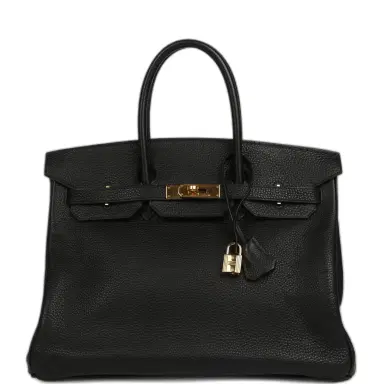 HERMÈS Vintage Hermes Birkin 35 Black Togo Gold Hardware | Thumbnail 1 HERMÈS Vintage Hermes Birkin 35 Black Togo Gold Hardware | Thumbnail 1