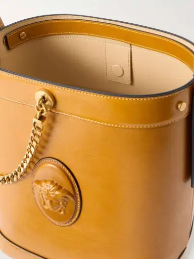 Versace Pivot Small Leather Bucket Bag | Thumbnail 6 Versace Pivot Small Leather Bucket Bag | Thumbnail 6