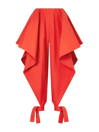 Alaïa Paneled Ruffled Cotton-gabardine Wide-leg Pants | Thumbnail 1 Alaïa Paneled Ruffled Cotton-gabardine Wide-leg Pants | Thumbnail 1