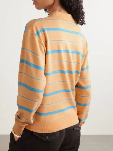 Guest In Residence Collegiate Striped Cashmere Polo Sweater | Thumbnail 3 Guest In Residence Collegiate Striped Cashmere Polo Sweater | Thumbnail 3