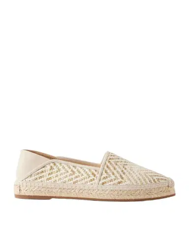 Manolo Blahnik Espadra Suede-trimmed Woven Raffia Espadrilles | Thumbnail 1 Manolo Blahnik Espadra Suede-trimmed Woven Raffia Espadrilles | Thumbnail 1