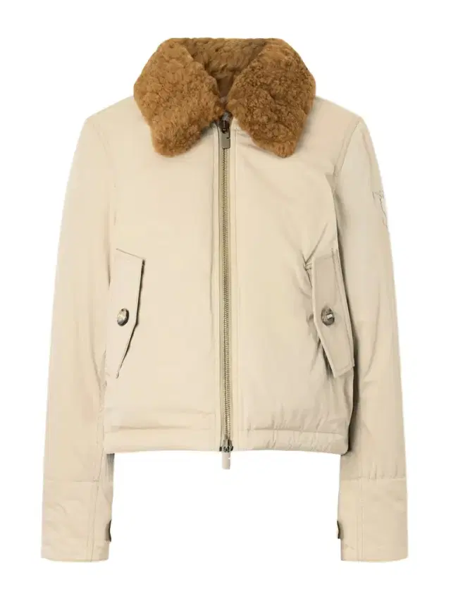 Gabardine Capsule Shearling-trimmed Appliquéd Cotton-blend Down Jacket Gabardine Capsule Shearling-trimmed Appliquéd Cotton-blend Down Jacket