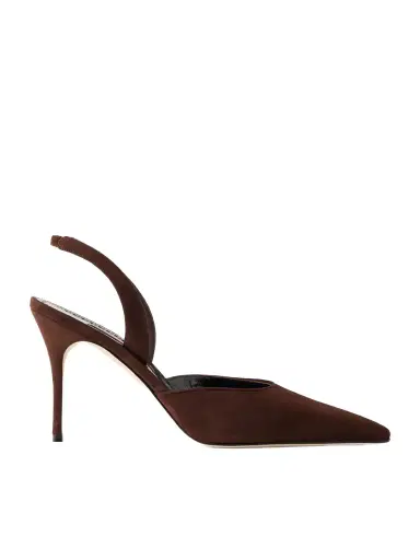 Manolo Blahnik Borelapla 90 Suede Slingback Pumps | Thumbnail 1 Manolo Blahnik Borelapla 90 Suede Slingback Pumps | Thumbnail 1