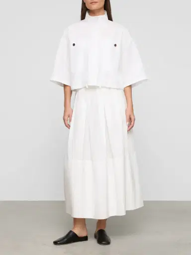 LAFAYETTE 148 Short-Sleeve Oversized Cotton Shirt Jacket | Thumbnail 2 LAFAYETTE 148 Short-Sleeve Oversized Cotton Shirt Jacket | Thumbnail 2