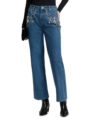 Simkhai Women's Jude Embellished Wide-Leg Jeans - Solana - Size 24 | Thumbnail 3 Simkhai Women's Jude Embellished Wide-Leg Jeans - Solana - Size 24 | Thumbnail 3