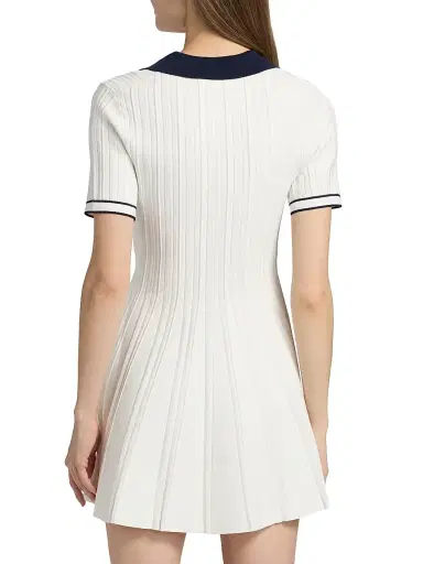 Simkhai Women's Page Rib-Knit Polo Minidress - Ivory Multi - Size Small | Thumbnail 5 Simkhai Women's Page Rib-Knit Polo Minidress - Ivory Multi - Size Small | Thumbnail 5