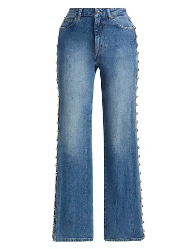 SIMKHAI Women's Amelia Beaded High-Rise Jeans - Salton | Thumbnail 1 SIMKHAI Women's Amelia Beaded High-Rise Jeans - Salton | Thumbnail 1