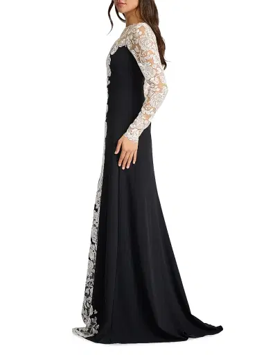 Tadashi Shoji Women's Kalico Embroidered Illusion Gown | Thumbnail 3 Tadashi Shoji Women's Kalico Embroidered Illusion Gown | Thumbnail 3